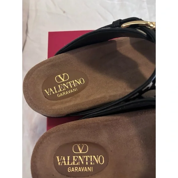 ♥️SOLD!! Valentino FUSSFRIEND SLIDE SANDAL IN TOILE ICONOGRAPHE FABRIC size 38 - Picture 7 of 8